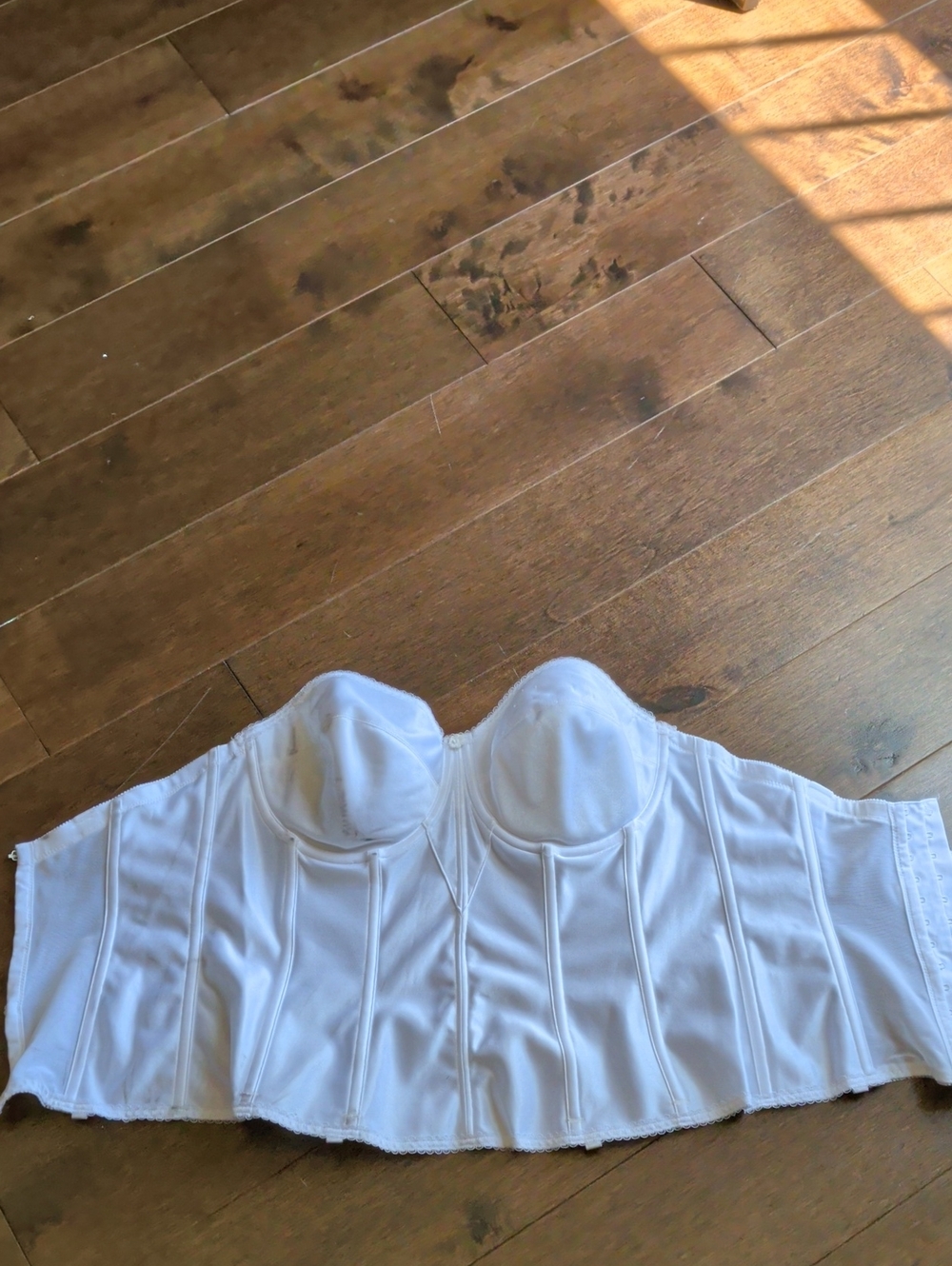 Dominique White Longline Strapless Bustier Bra